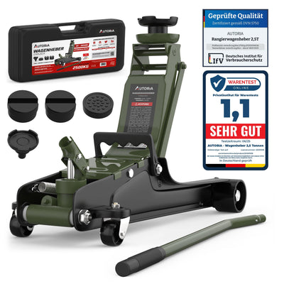 AUTORIA Wagenheber 2.5T hydraulisch & flach - Olivgrün