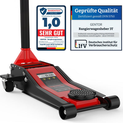 GENTOR Wagenheber 3T hydraulisch & flach - rot