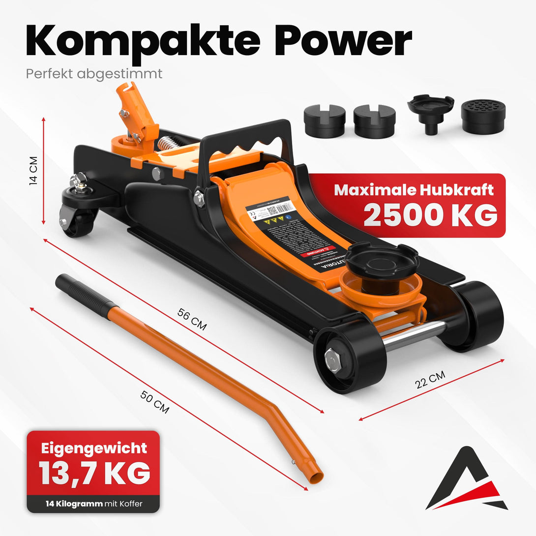 AUTORIA Wagenheber 2.5T hydraulisch & flach - Orange