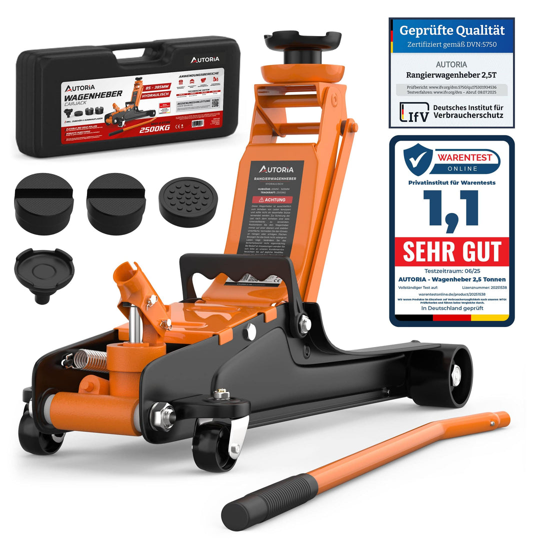 AUTORIA Wagenheber 2.5T hydraulisch & flach - Orange