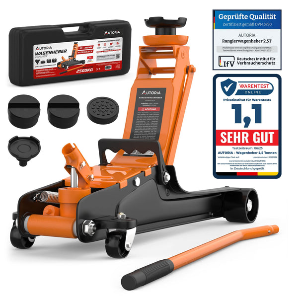 AUTORIA Wagenheber 2.5T hydraulisch & flach - Orange