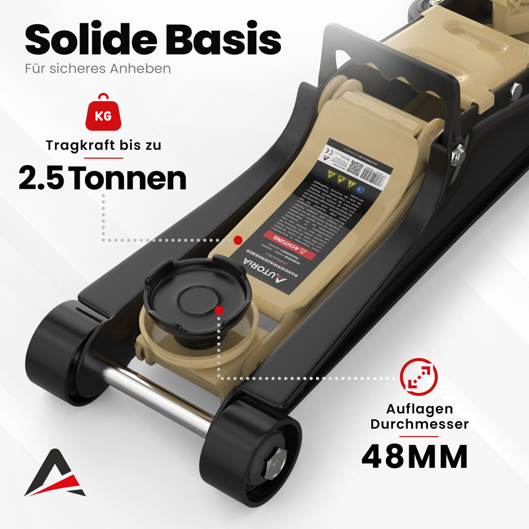 AUTORIA Wagenheber 2.5T hydraulisch & flach - Beige