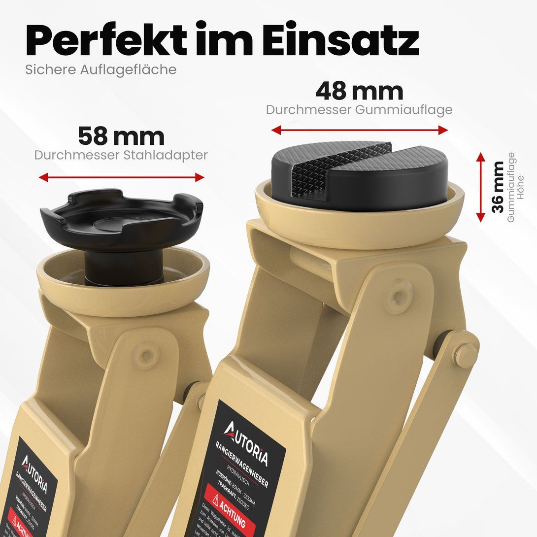 AUTORIA Wagenheber 2.5T hydraulisch & flach - Beige
