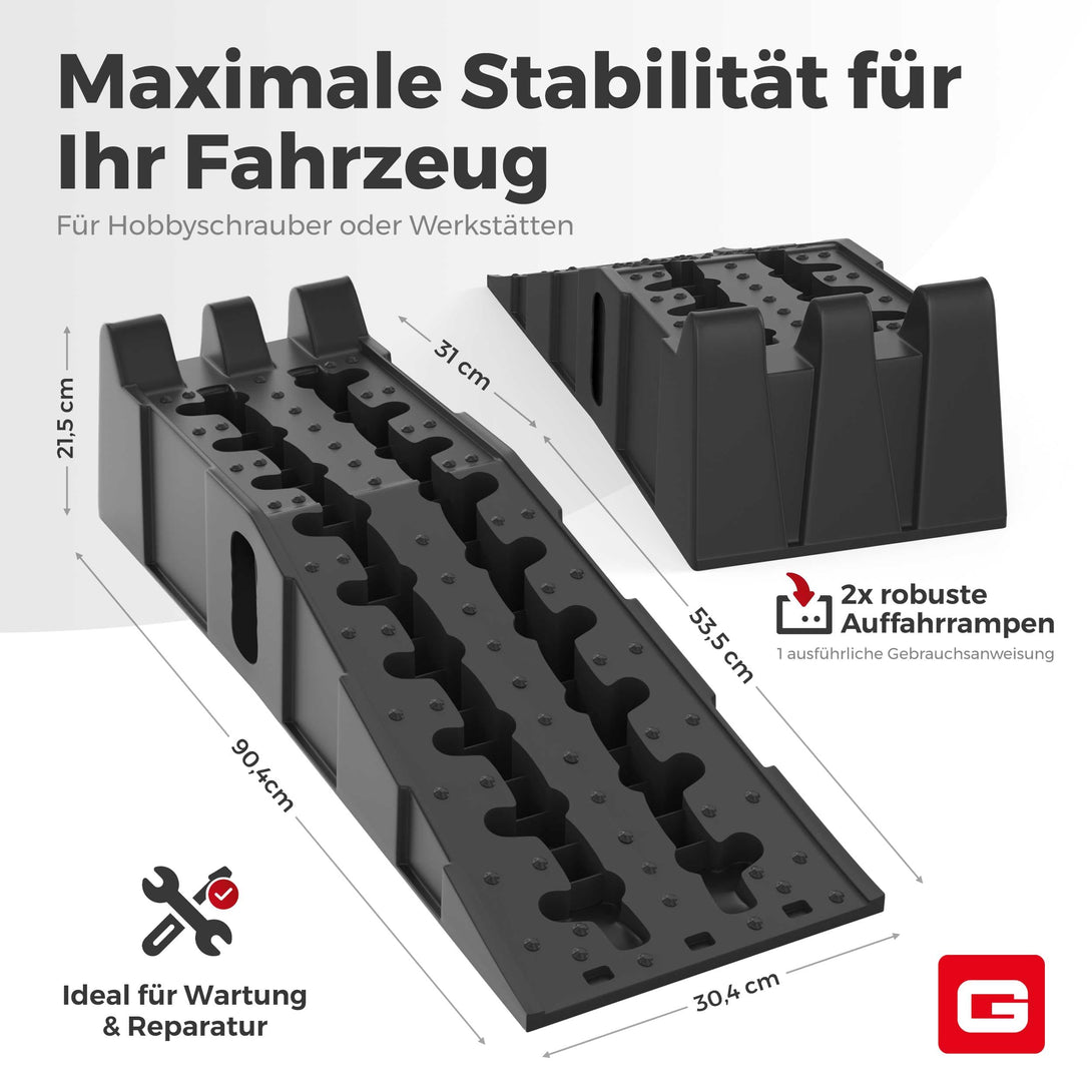 GENTOR Auffahrrampen PKW [2er Set] bis zu 5 Tonnen