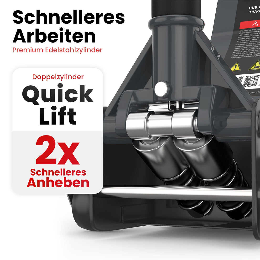 GENTOR Wagenheber 3T hydraulisch & flach - Anthrazit