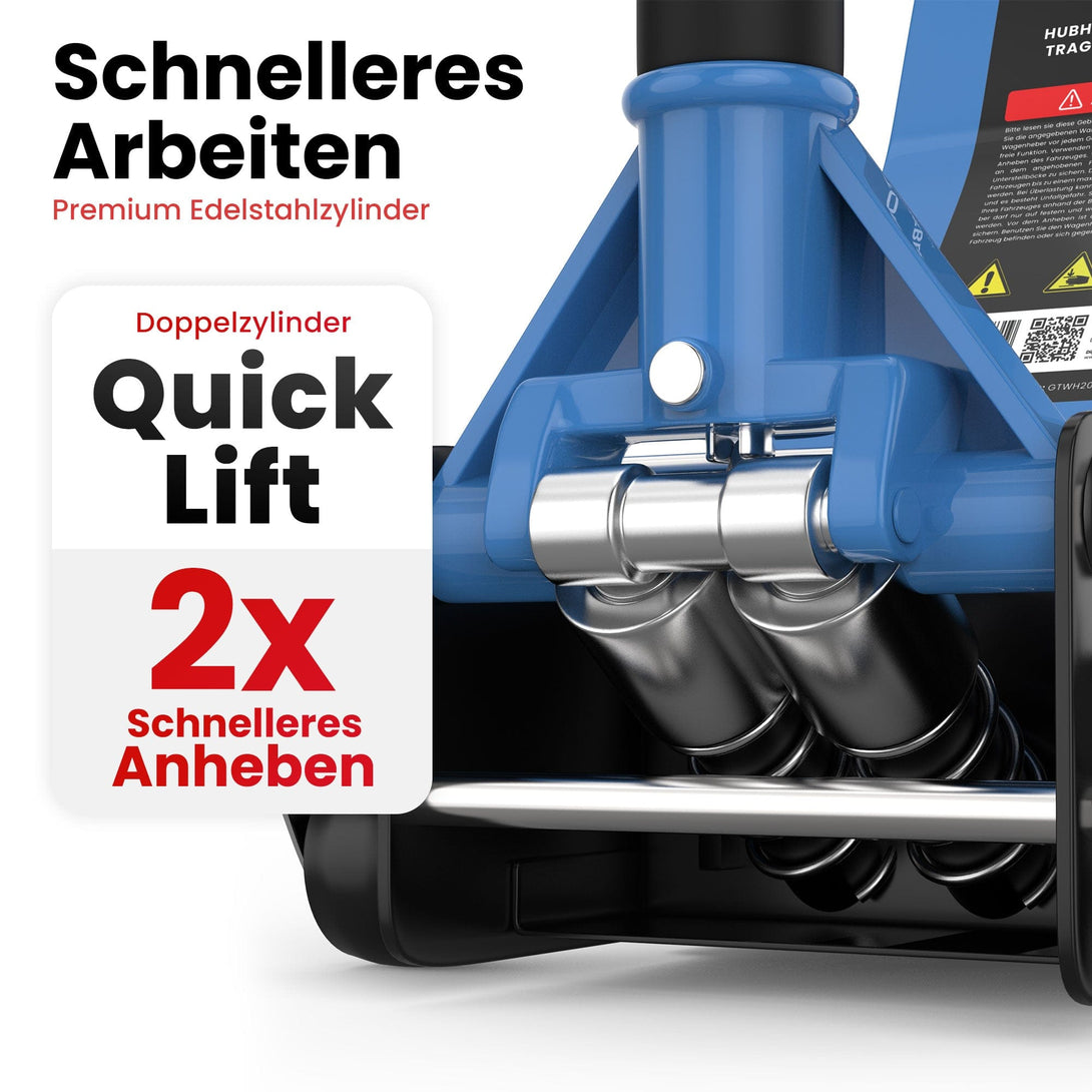 GENTOR Wagenheber 3T hydraulisch & flach - Hellblau