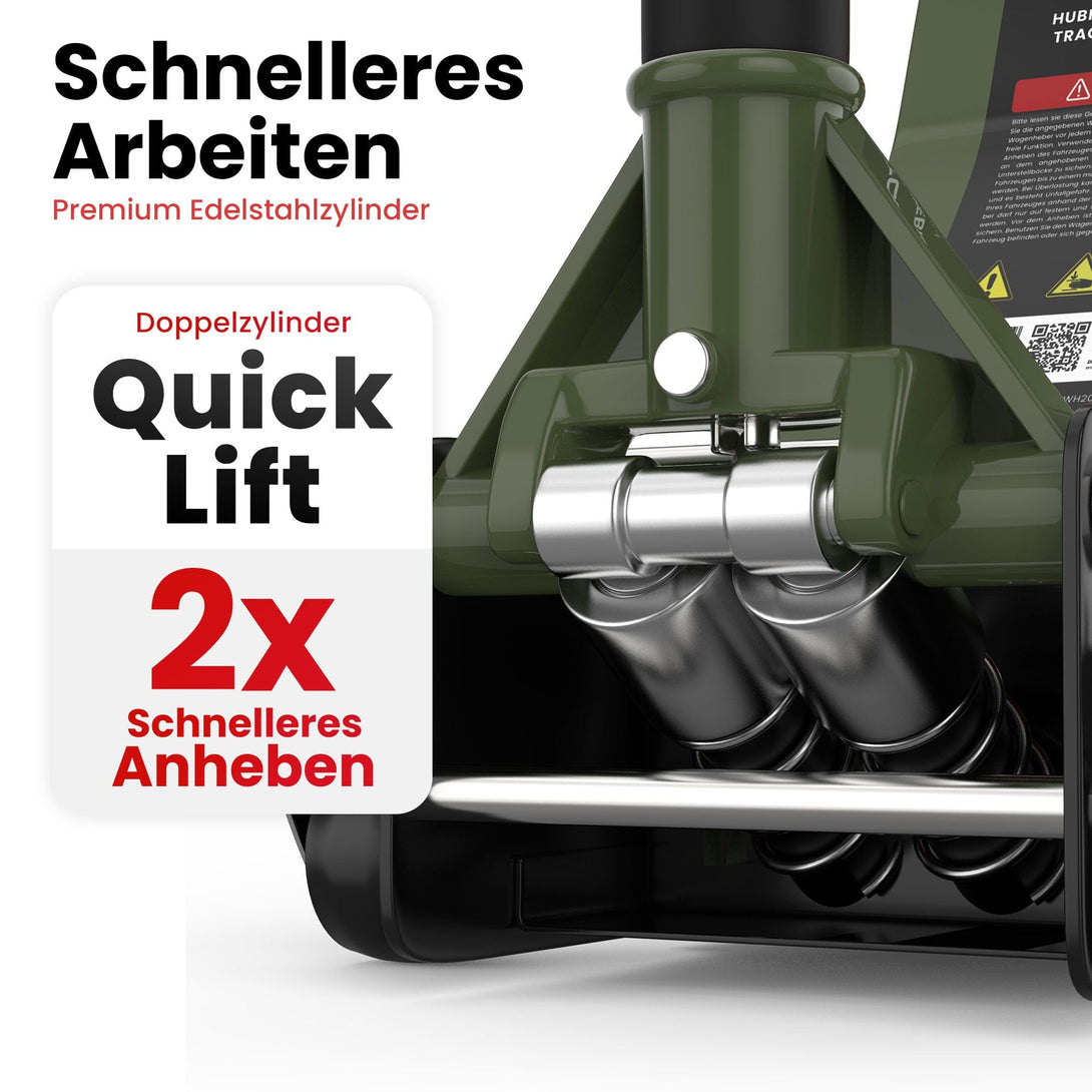 GENTOR Wagenheber 3T hydraulisch & flach - Olivgrün