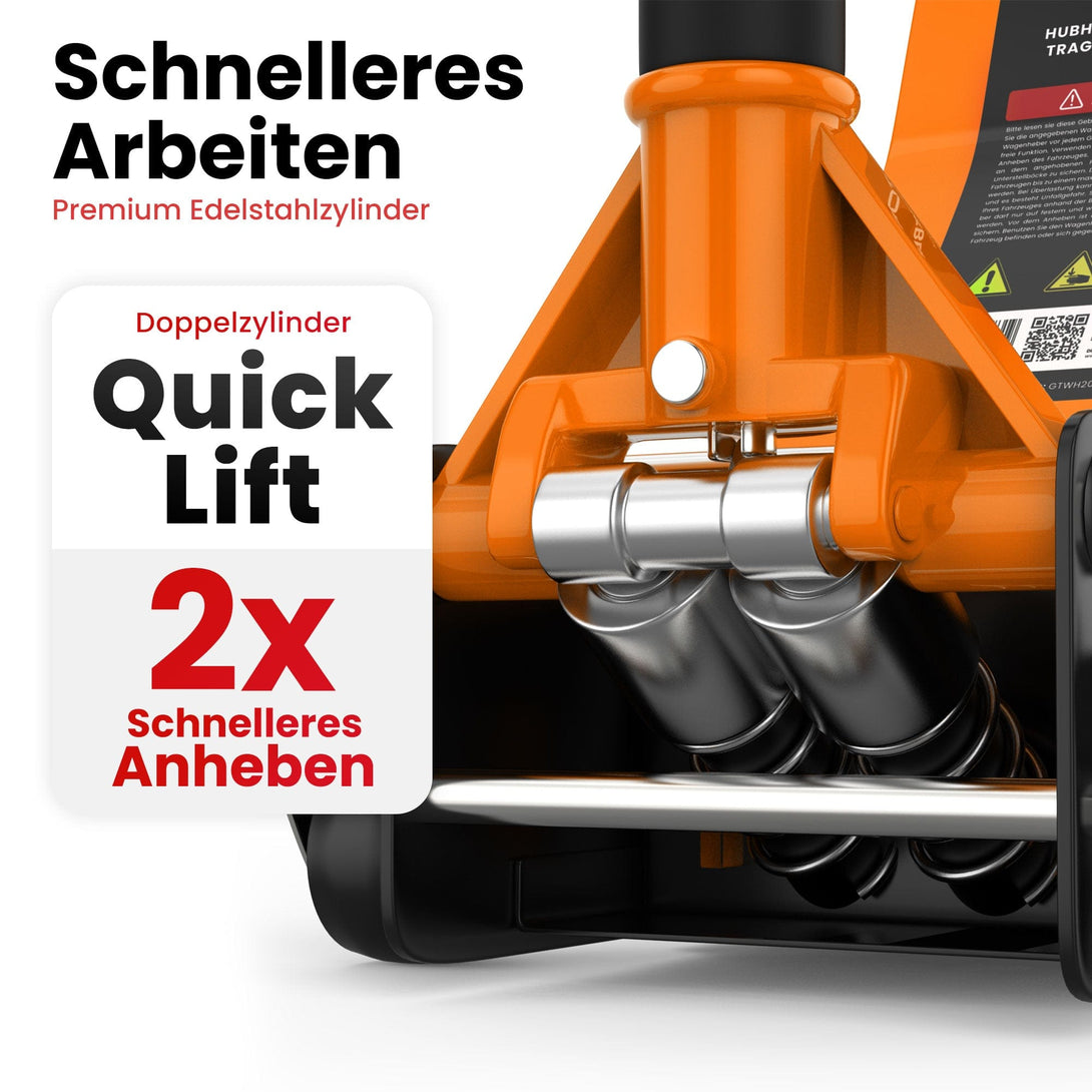 GENTOR Wagenheber 3T hydraulisch & flach - Orange