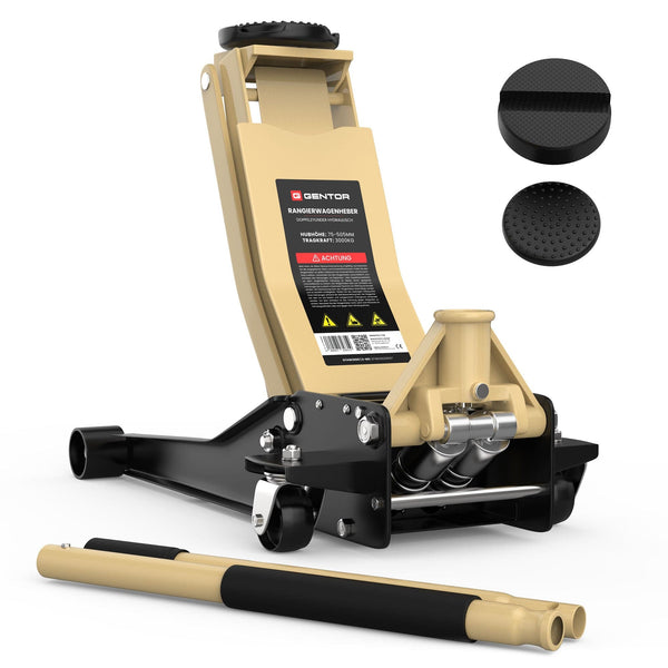 GENTOR Wagenheber 3T hydraulisch & flach - Beige